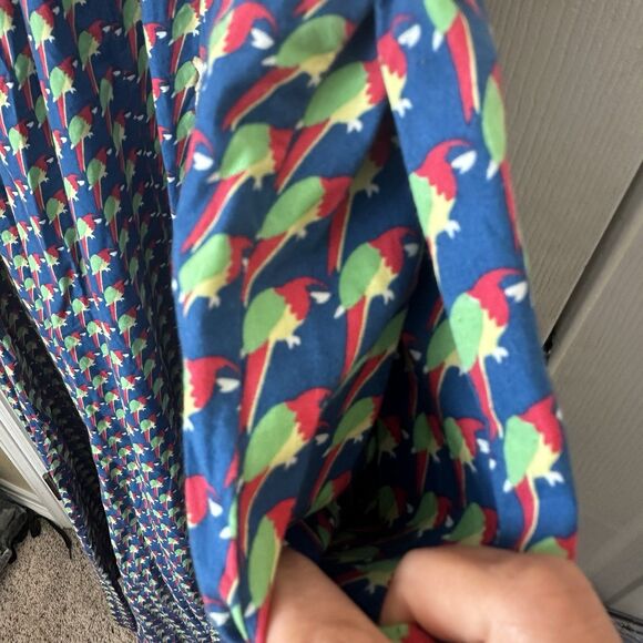 Eshakti Parrot Print Dress Size 16 Maxi Blue Short Sleeve Keyhole Cutouts XL - Picture 5 of 7